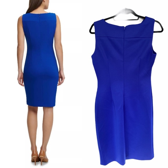 Calvin Klein Sunburst Sheath Dress Size 8 - Picture 2 of 6